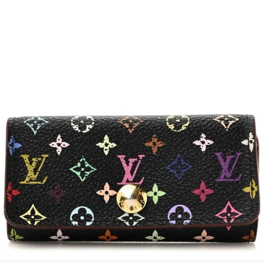 LOUIS VUITTON Monogram Multicolor Multiples 4 Key Holder Black Grenade COA
